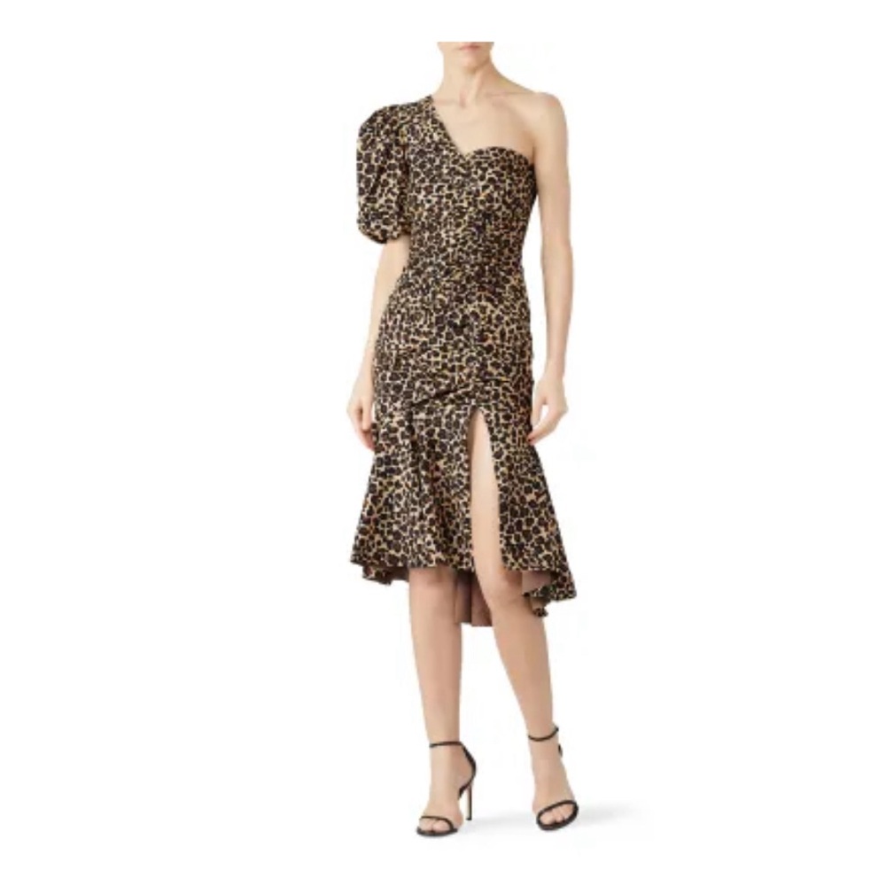 SIMKHAI One Sleeve Leopard Dress Sz 4